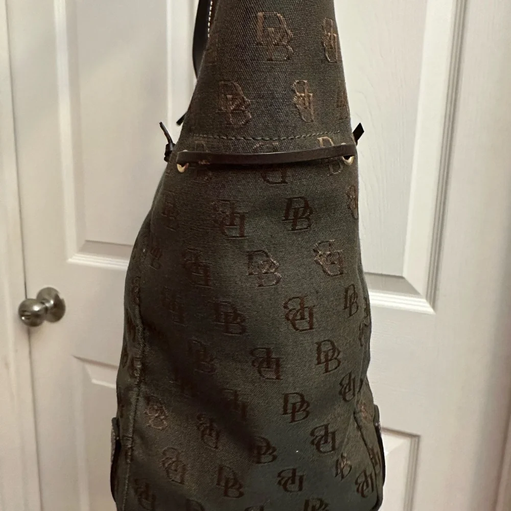 Dooney & Bourke Olive and Brown Monogram Tote/Laptop/Computer Bag/Tote